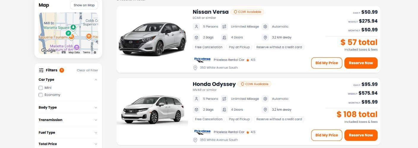 How to bid on rental cars for the lowest price online